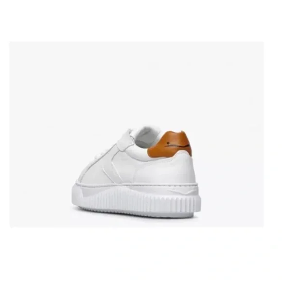 NWT VOILE BLANCHE LIPARI White/Tobacco Leather Sneakers - Picture 5 of 16